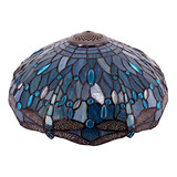 Tiffany Lamp Shade Reemplazo W16h7 Pulgadas Sea Blue St...