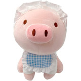 Cerdito Rosa Con Delantal Babero 22cm Cerdo Ultrasuave Minis