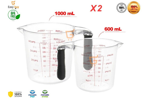 Jarra Medir Líquidos Plástica 1 Litro 32 Onzas Taza Cocina