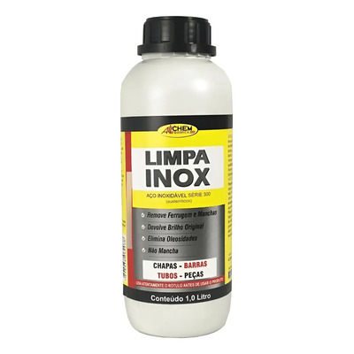 Limpa Inox Tira Ferrugem Mancha Oleo Inox 1 Litro Allchem | Frete grátis