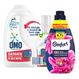 Kit Sabão Liq Omo Lavagem 500ml + Amac Comfort Brisa 1,5l