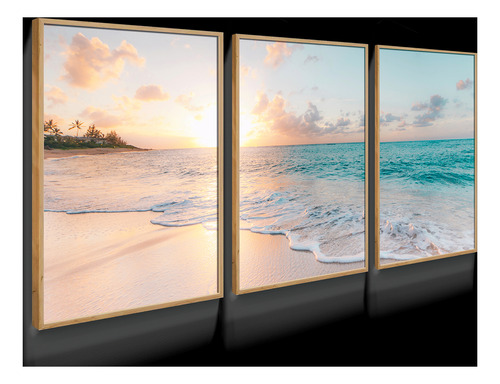 Quadros Decorativos Mar Paisagem Quarto Casal Sala Moderno