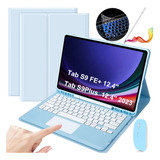 Funda C/teclado+mouse+lápiz Para Galaxy Tab S9plus/s9 Fe+