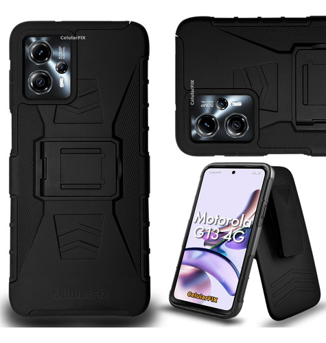 Funda Protector P/ Motorola G13 4g, Uso Rudo Con Clip