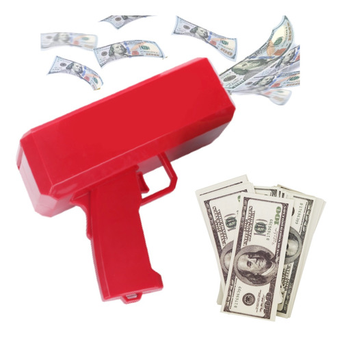 Pistola Maquina Lanza Billetes Super Dollar Money Gun Fiesta