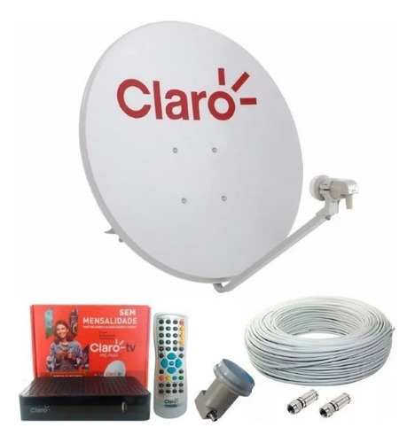 Kit Completo Claro Tv Prépago C/ Lnbf Duplo Livre Assinatura