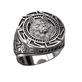 Anillo De Hombre Con Cabeza De Lobo Guerrero Vikingo,