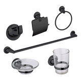 Juego De Accesorios De Baño Negro 6 Pzas Maxims 45006