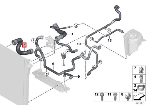 Manguera Inferior Radiador Bmw E70 X5 Motor N52n  Foto 4