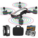 Dron Con Cámara 4k Drone Plegable Wifi Fpv Maletín Luces Led