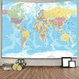 Mapa Mundial Tomoz Para Decoración De Hogar 60x51 - Educativ