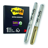 Post-it Preto Bloco De Notas Adesivas 60 Folhas 3m