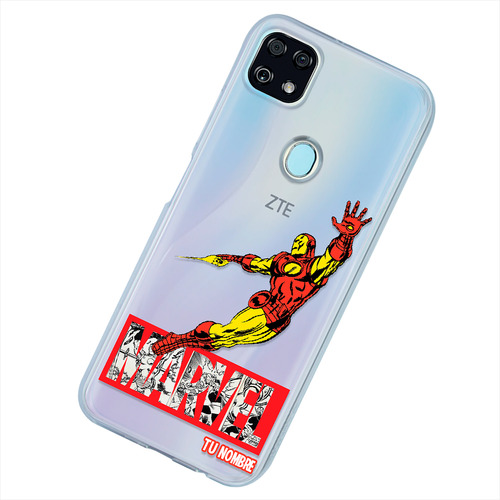 Funda Para Zte Iron Man Marvel Con Tu Nombre