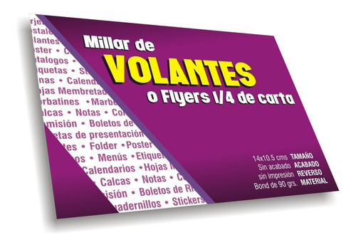 Mil Volantes Publicitarios Carta, Impresos En Bond