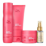 Wella Brilliance Sh 250ml, Cond 200ml, Masc 150ml E Oil 30ml