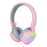 Audífonos Inalámbrico Njoytech Diadema Con Pop It Rosa