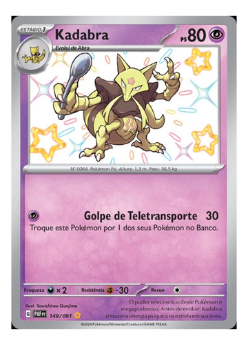 Carta Pokémon Tcg Kadabra Shiny Brilhante Destinos De Paldea