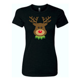 Camiseta Reno De Navidad Femenina Serie Black Dama