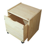 Baul Organizador Juguetero Cajon Ruedas Moderno Madera Color Natural Zorzal