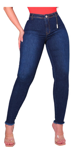 Calça Jeans Feminina Cintura Alta Com Elastano Empina Bumbum