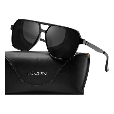Lentes De Sol Polarizados Hombre Mujer Grandes Piloto Uv400 Color Negro Brillante | Meses sin interés