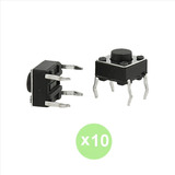 Pack 10 Pulsador 4-pin 6x6x5mm, Proyectos Diy Electrónicos!