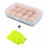 Organizador 15 Huevos Plástico + Guante Microfibra