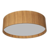 Plafon De Madeira Wood Redondo 35 Cm - 3 Luzes E27