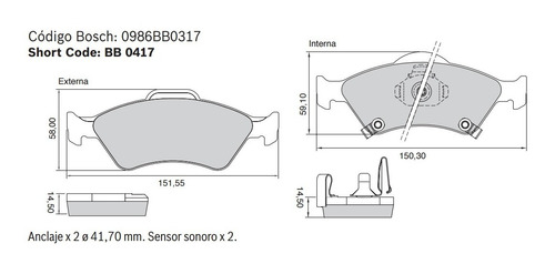 Pastillas De Freno Delanteras Bosch Honda Fit 1 2003/2008 Foto 5