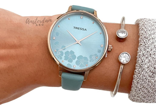 Reloj Tressa Dama Modelo Molly  Flores Grande Amsterdamarg