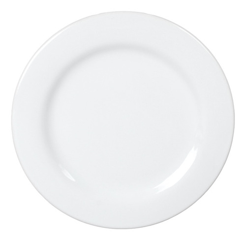 12 Platos Trinche 24 Cm Loza Blanca Para Restaurante Vencort