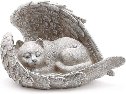 Napco - Figura De Gato Dormido Con Alas De Angel  3.3 X 5.5