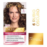 Kit Tintura L'oréal Paris  Excellence Kit Tintura L'oréal Paris Excellence Creme Tono 6 Rubio Oscuro Para Cabello