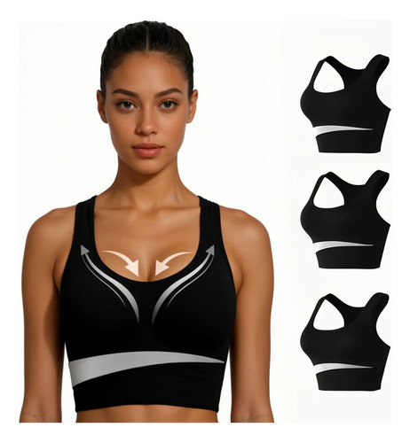 3pzs Crop Top Deportivo Correr Secado Rápido Push Up