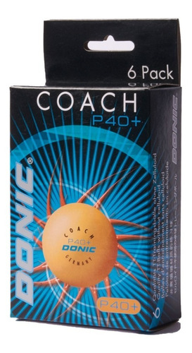 6 Pelotas Donic Coach 40+ Naranja Ping Pong - Tenis De Mesa