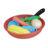 Juego De Set De Cocina Juguete Para Niños Sarten Y Comida.