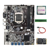 Placa Base B75 Usb Btc Mining, Cpu I3 2100 Y Ddr3 4 Gb 1600