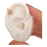 Aro Ear Cuff Bidu Destello Cubic Micropavé De Plata 925 Rosé