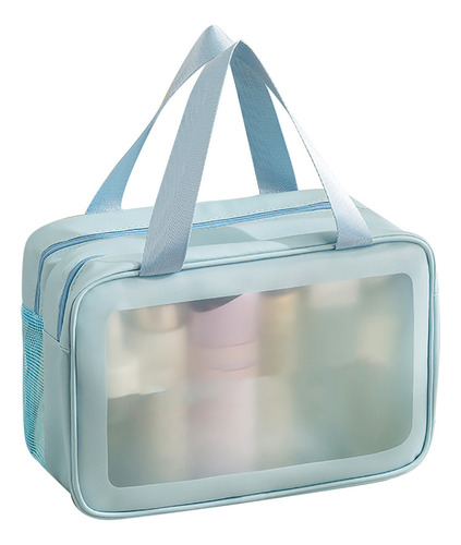 Bolsa De Maquillaje Impermeable Con Mayor Capacidad Azul