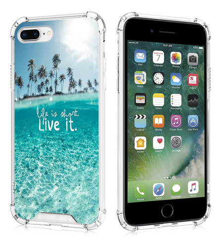 Funda Para iPhone 8 Plus Ook Reforzado Diseno De Playa