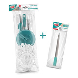 Kit Cabo Para Mop Giratório Fit + Cabo Extensor Flash Limp Cor Verde-escuro