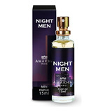 Perfume Masculino Night Men 15ml Amakha Paris Fragrância Amadeirado Dia E Noite Edp Fixação Spray Presente Notas