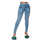 Jeans Mujer Pantalón Colombiano Mezclilla Strech Push Up 138