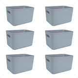 Set X6 Canastos Organizadores Deco Cajas 26x18x16 Moderna