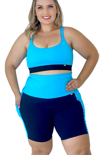 Bermuda Fitness Com Bolso Plus Size Zero Transparencia