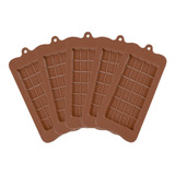 Kit 5 Formas Silicone Para Barra De Chocolate De 100 Gramas