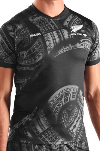 Camiseta Rugby Imago Stretch Maori Reforzada Match