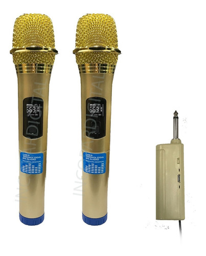  Microfonos Inalambricos Uhf  Mano X2 Doble Uhf92 Todo A Bat