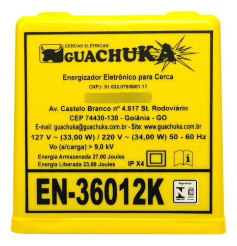Eletrificador Cerca Rural En-36012k Bivolt (27 J) Guachuka
