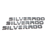 Emblemas Chevrolet Silverado Letras Cromadas Tres Piezas